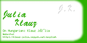 julia klauz business card